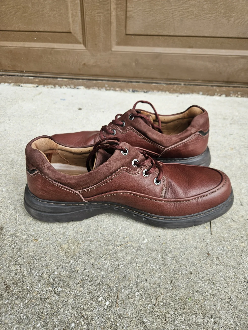 Clarks Unstructured Men's Brown Leather Lace Up Oxford Casual Shoes 11 M Used